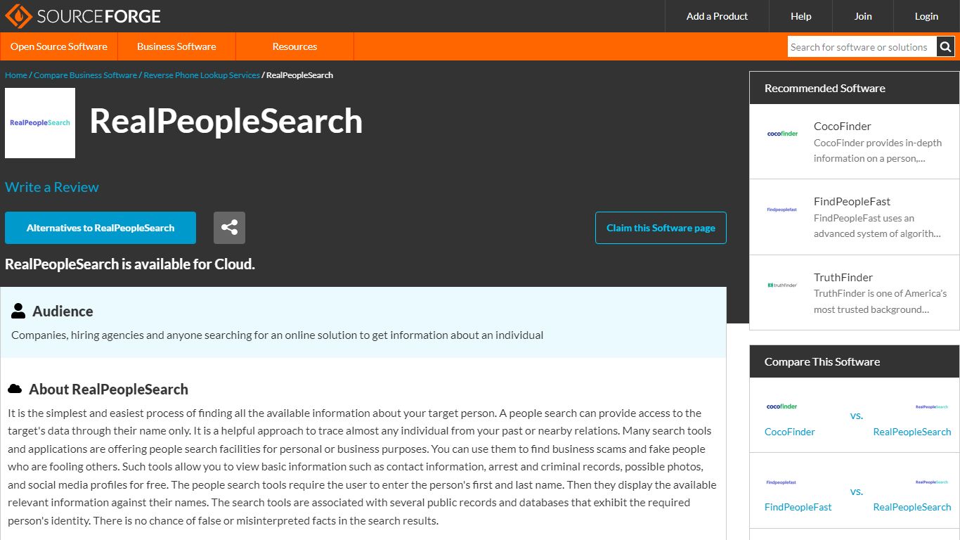 RealPeopleSearch Reviews and Pricing 2022 - SourceForge